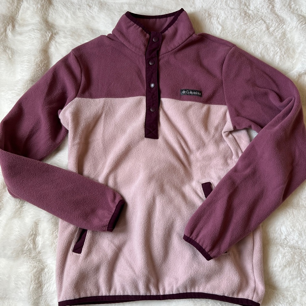 Columbia pink fleece pullover XS